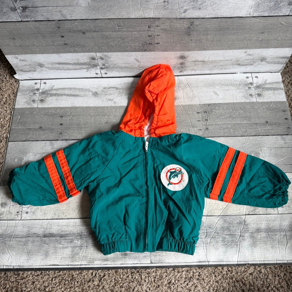 Vintage Miami Dolphins Babyfair Track Suit Teal Orange Hooded Jacket Pants 18M